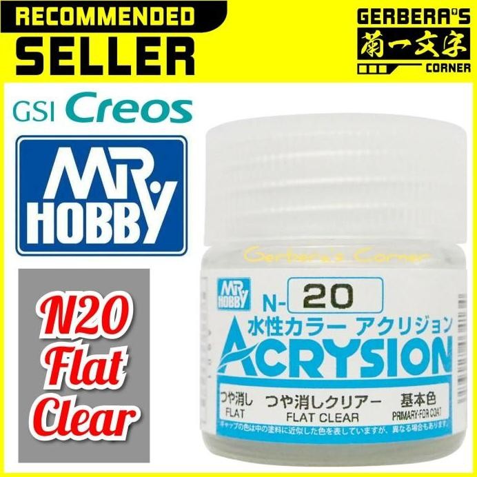 

restock !!! N20 Flat Clear Acrysion Water Based Acrylic Paint Mr Hobby Original