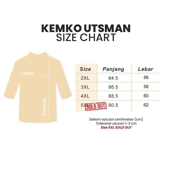 baru  Baju Koko Jumbo Big Size XXL 3XL 4XL 5XL Katun Linen Lengan 3/4 Utsman Biru Dongker Navy Bhira