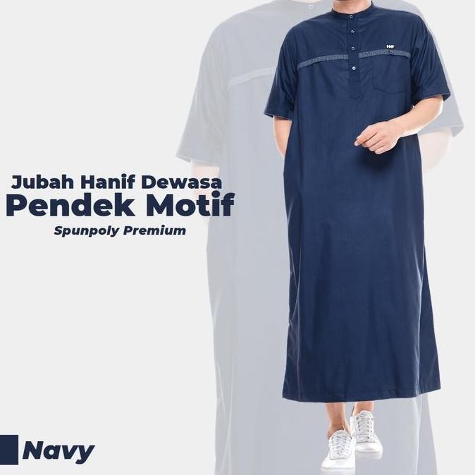 baru  Jubah Hanif Pendek Motif / Jubah Gamis Pria / Jubah Pria Lengan Pendek
