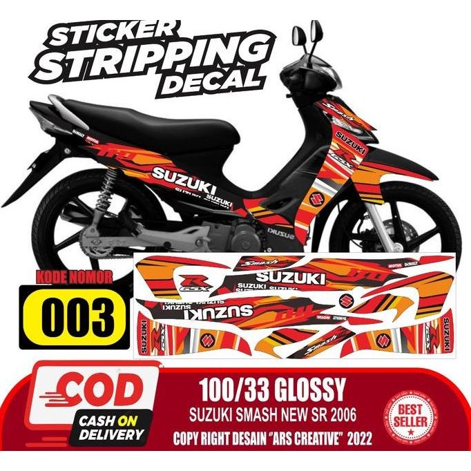 Sticker Striping Suzuki Smash New SR 2006 Variasi ARS002 Glossy/Doff