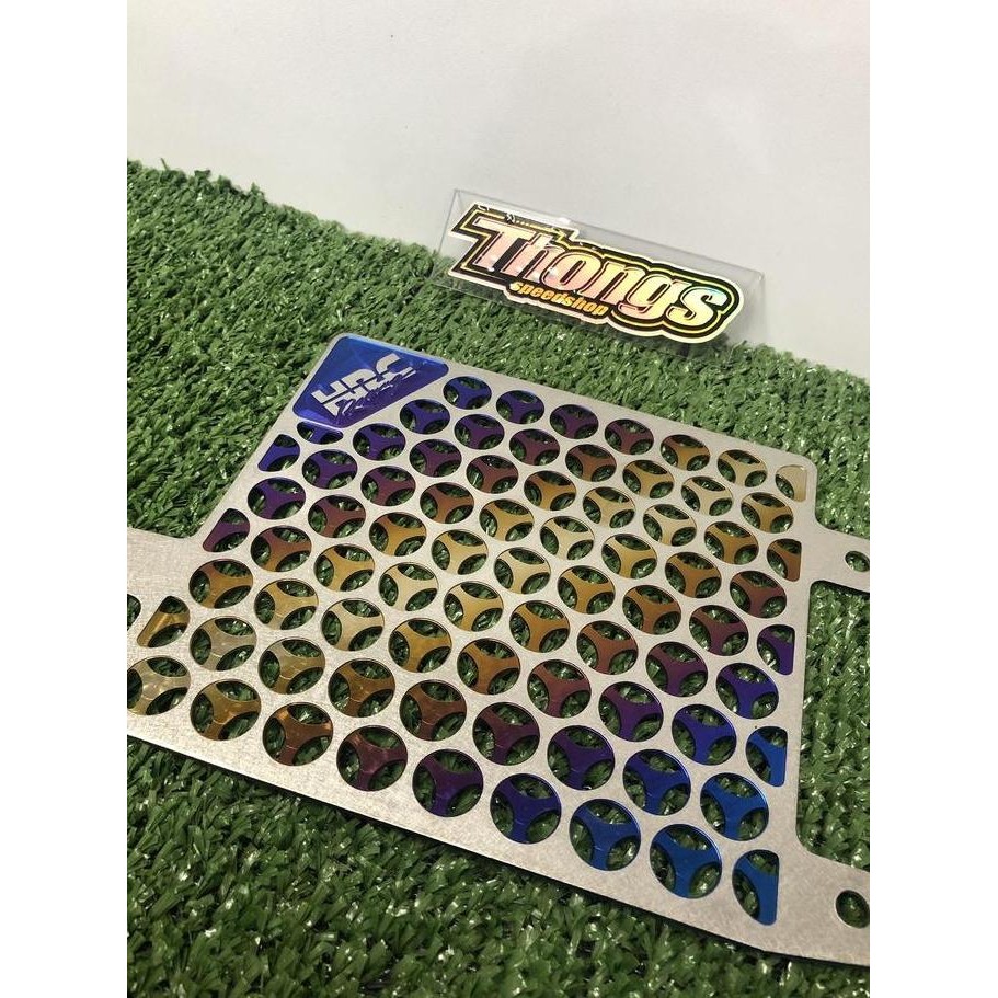 COVER RADIATOR TITANIUM HONDA VARIO PCX HRC TITANIUM BLUE GOLD