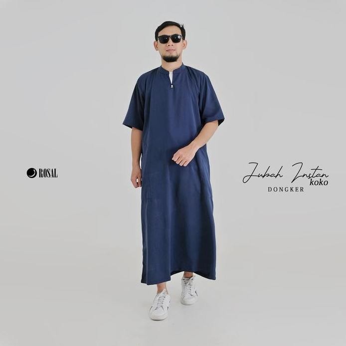 baru  Jubah Gamis Pria Krah Koko Rosal Gamis Instan Jubah Jumbo Ikhwan Putih