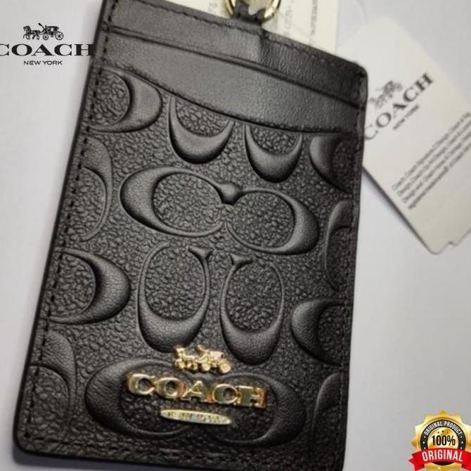 

READY Id Card Lanyard Coch Signature Id Tag Embossed Black NEW