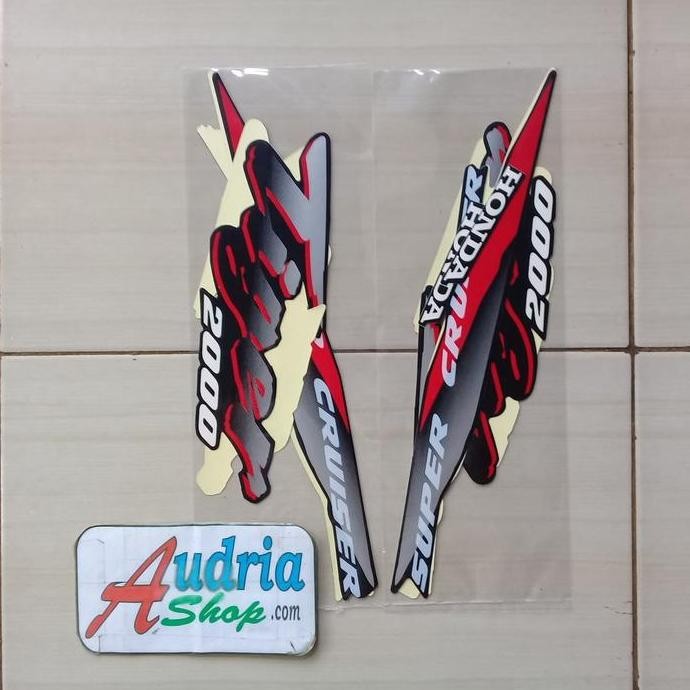 Stiker Striping Motor Honda Tiger 2000 Hitam-Silver