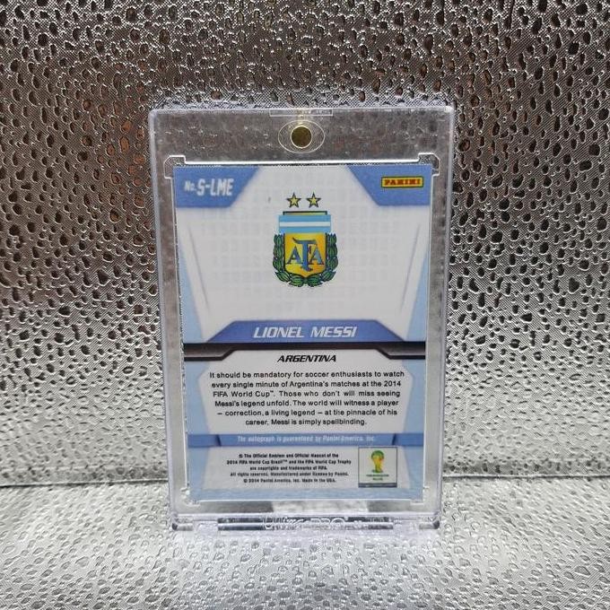 Kartu Bola -Custom Card 2014 Panini Prizm World Cup Signatures #SLME Lionel Messi