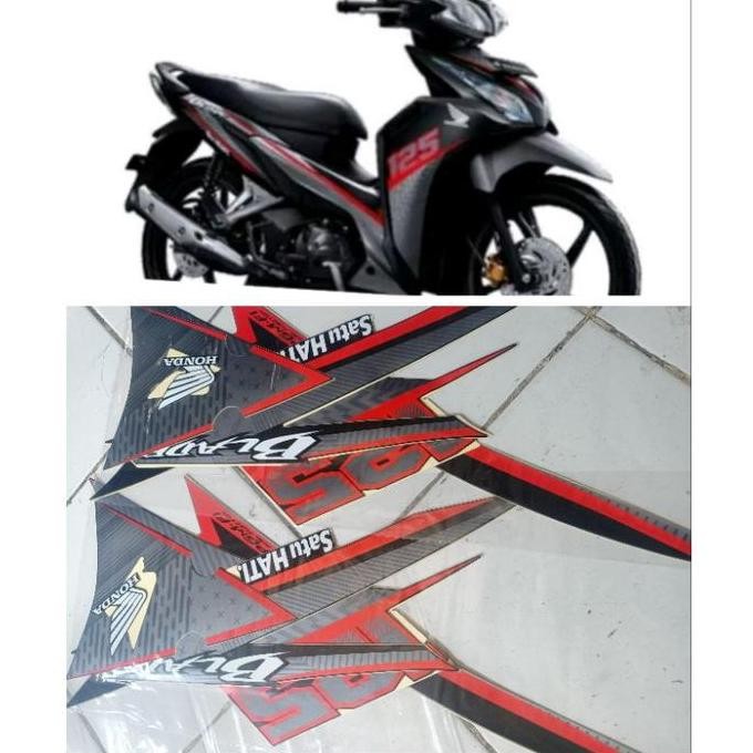 Stiker Striping Motor Blade 125 2016 Hitam Merah List Body Motor Standar Honda Berkualitas Motorcycl