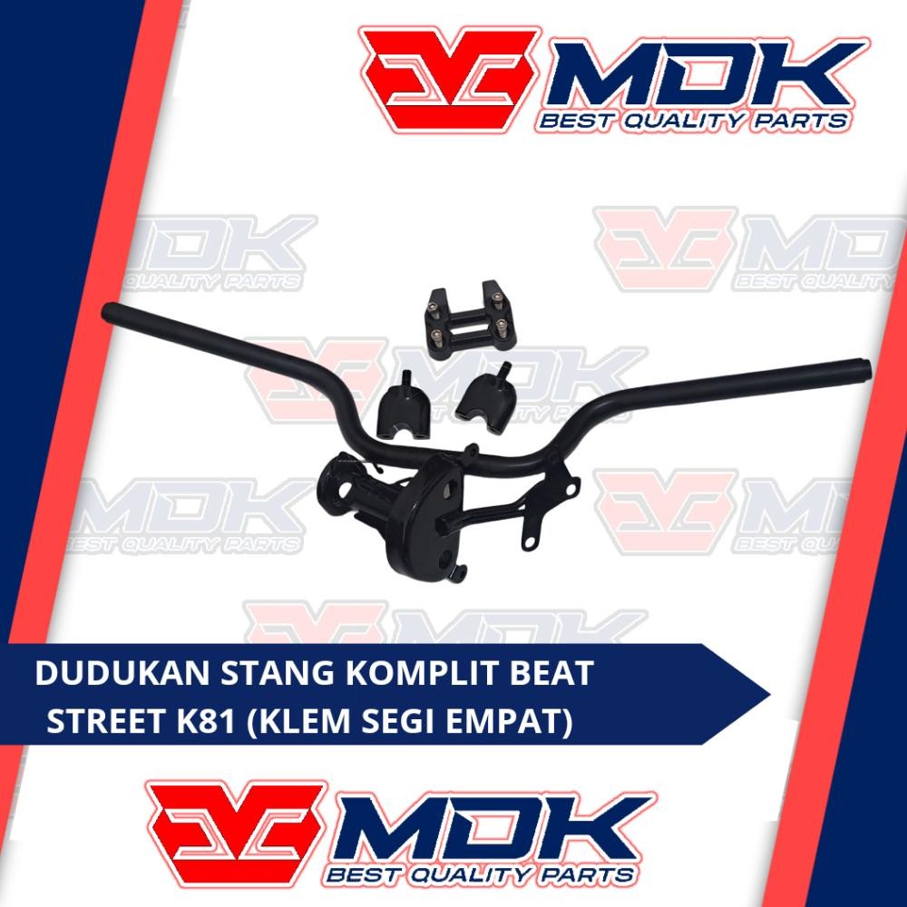 DUDUKAN STANG BEAT STREET KOMPLIT SATU SET + RAISER BAH + KLEM ATAS (SEGI EMPAT) + BAUT L (4 pcs ) +