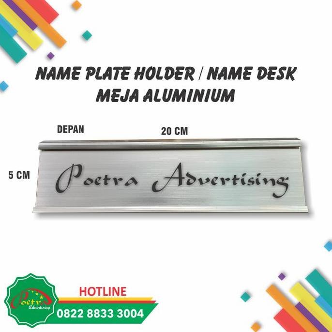 

READY NAME PLAT HOLDER | NAME DESK | SLEDING SIGN HOLDER MEJA ALUMINIUM NEW