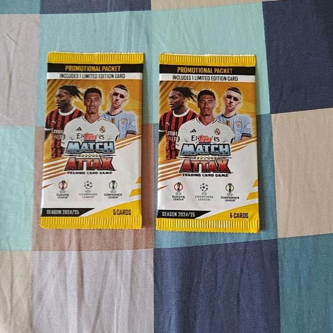 Kartu Bola Pak Topps Match Attax 2024/25 Champions League Europa League Booster Pack 24/25