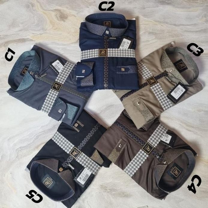 baru  ALRAZ Gamis katun premium Design Syamil Zipper Manset