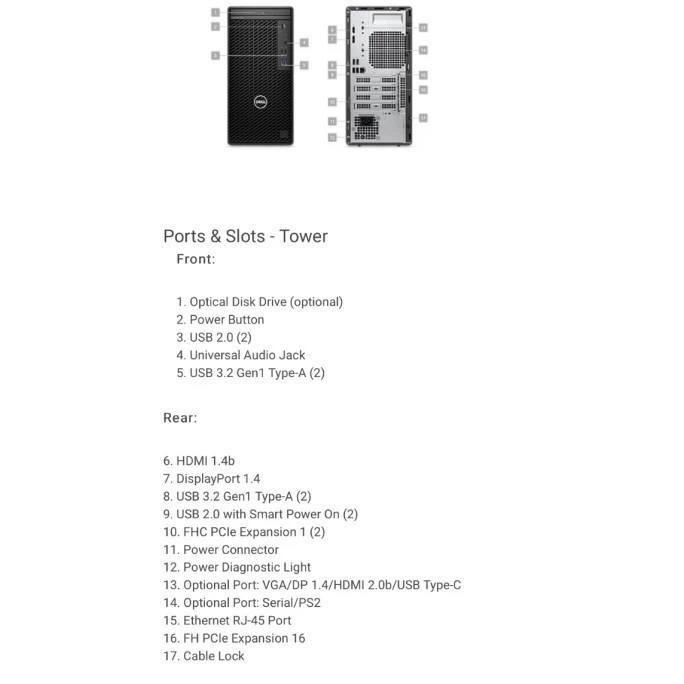 Dell Optiplex 3000 Tower I5-12500 8Gb 512Gb W11H 3000Mt 3000 Mt New Stok