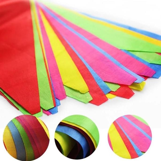 80 Meter Bendera Segitiga Merah Putih / 150pcs Bendera Kain Segitiga