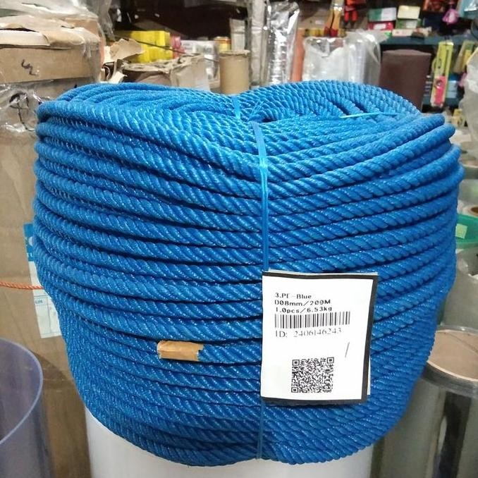

(100 METER) TALI TAMBANG PLASTIK 8 MM WARNA BIRU
