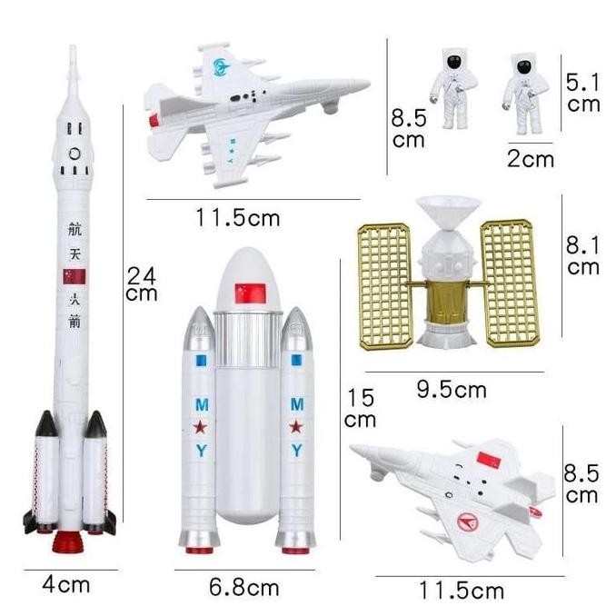 

Hiasan Kue Ulang Tahun Pesawat Luar Angkasa Astronot isi 7pcs