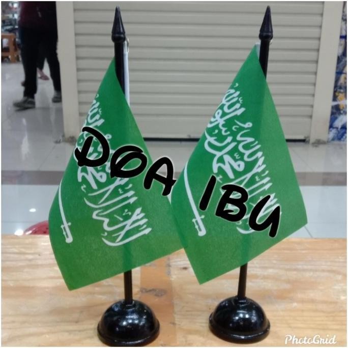 

tiang kayu meja+bendera ARAB SAUDI
