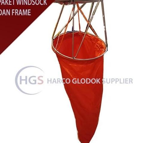 Paket hemat windsock 30 cm - windsock orange - Frame windsock