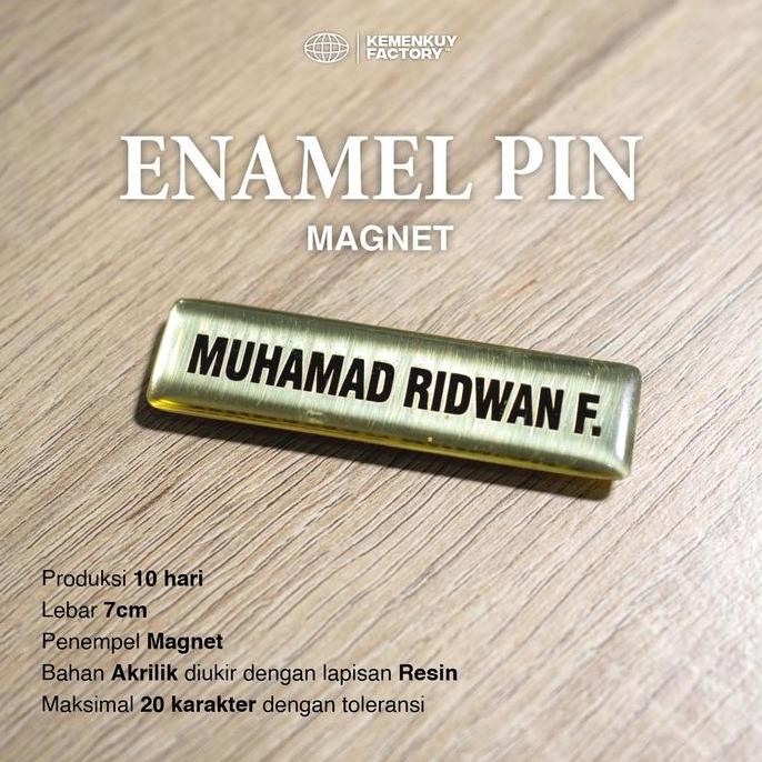 

ready Kemenkuy Name Tag Dada Magnet Premium/Pin Magnet/Nama Dada Magnet