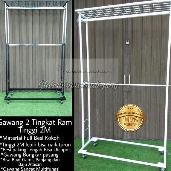 Gawang Baju 2 Tingkat - Gawang Baju dari Besi - Tinggi 2M