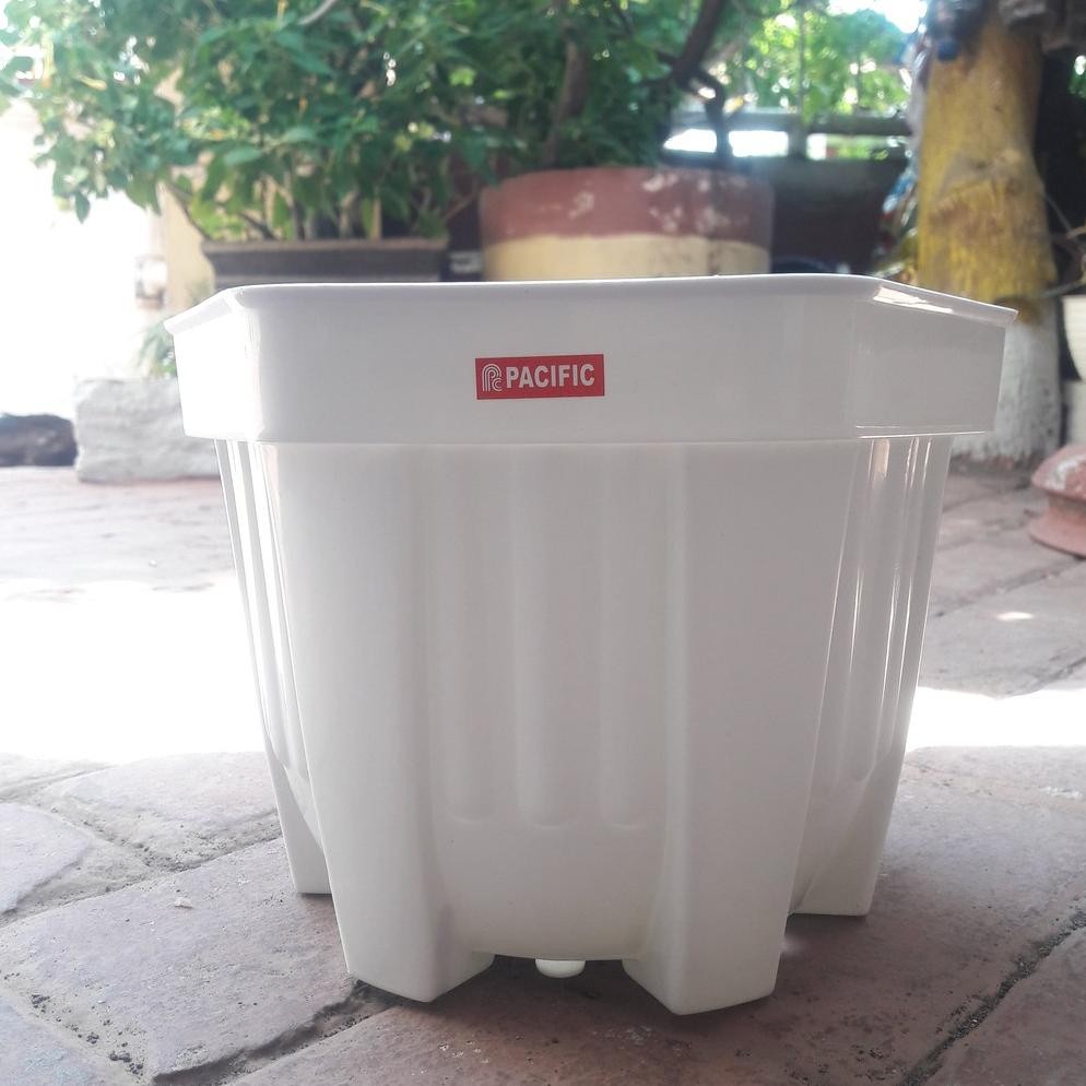 Pot Pacific Segi Enam 17 Hexa Putih/ Pot Hexa 17 Ready