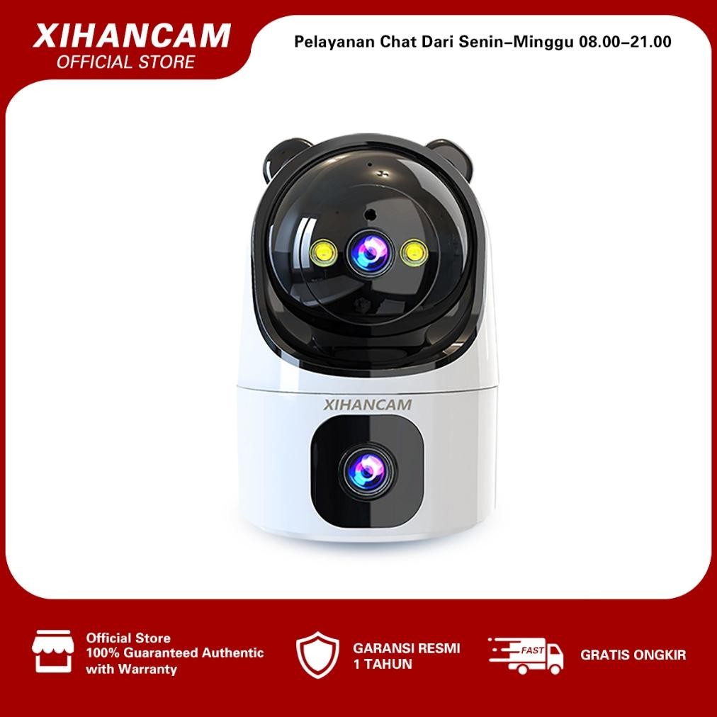 NEW XIHANCAM 5MP Smart Dual Lens CCTV Indoor Wifi IP Kamera Zoom 360 PTZ CCTV Wifi Jarak Jauh Lewat 