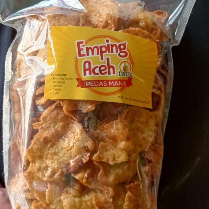 

Snack Cemilan Emping Aceh Pedas Manis Cap Super