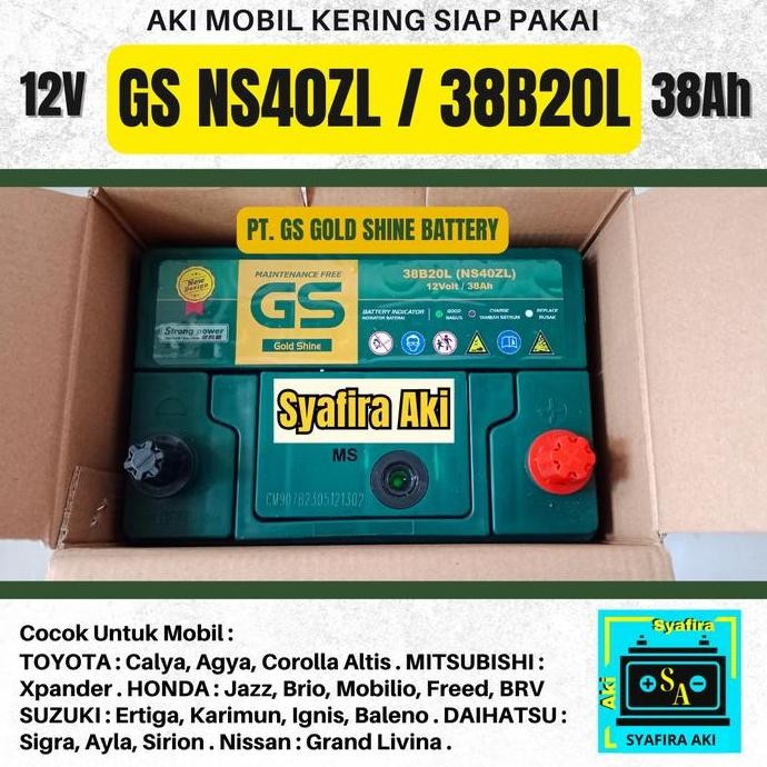 Aki mobil Agya, Ayla, Calya, Sigra, Sirion GS MF NS40ZL Accu kering