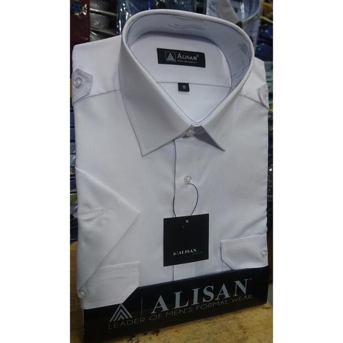 KEMEJA ALISAN PDL PUTIH/SERAGAM PANGKAT PILOT LENGAN PENDEK (ORINAL)