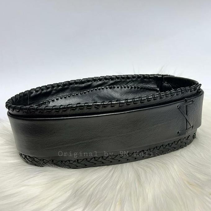 Topi Peci Kopiah  Songkok Kulit Asli Full Up Pria Motif Sulam Handmade Hitam Polos Peci Cowok Kekini