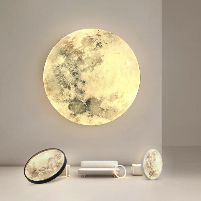 Lampu Dinding Bentuk Bulan Modern Untuk Dekorasi Kamar Tidur