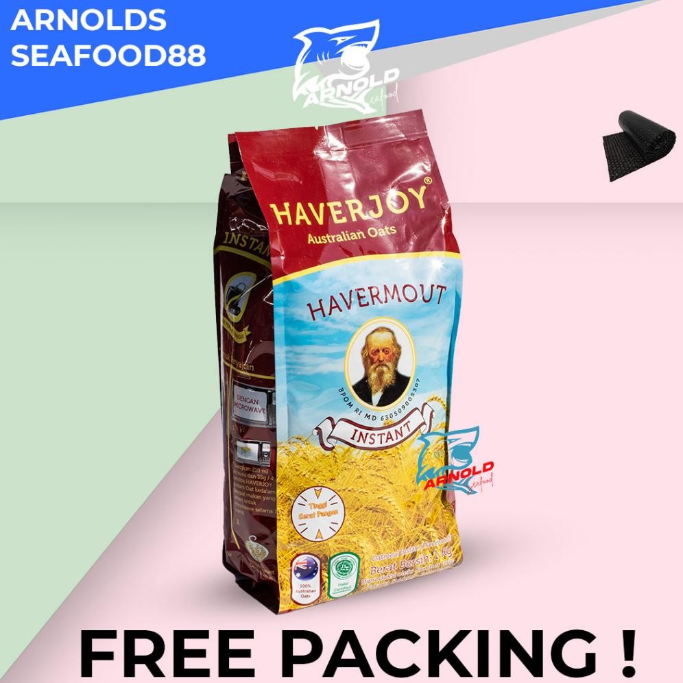 

Haverjoy Oatmeal / Haverjoy Havermout Australian Oats INSTANT 1 KG / oat australia 1 kg / havermout INSTANT / havermout 1kg / Makanan Diet