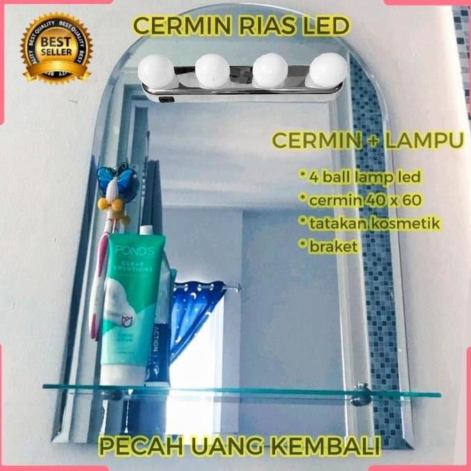 KACA CERMIN RIAS LED CERMIN RIAS LAMPU CERMIN WASTAFEL PLUS LAMPU