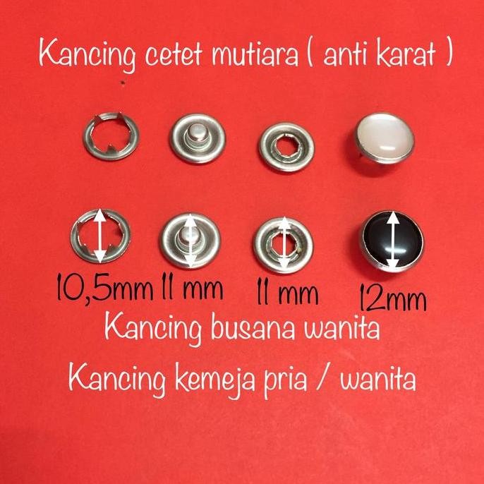 Kancing cetet anti karat / kancing cetet mutiara anti karat