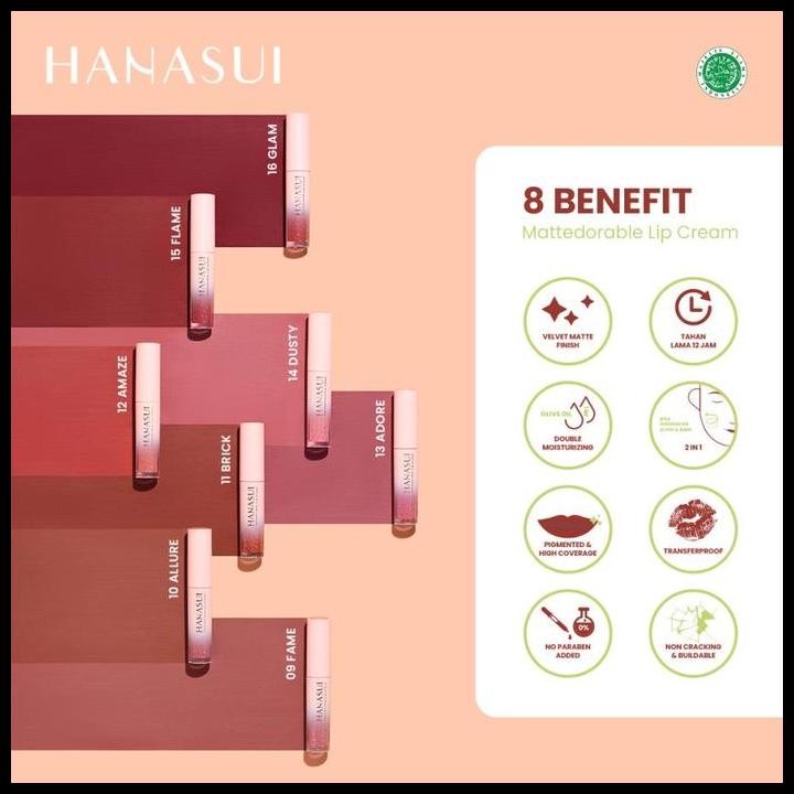 Terlaris [MURAH DAN JAMINAN ORI] HANASUI BOBA MATTEDORABLE LIP CREAM - HANASUI TINTDORABLE LIP STAIN