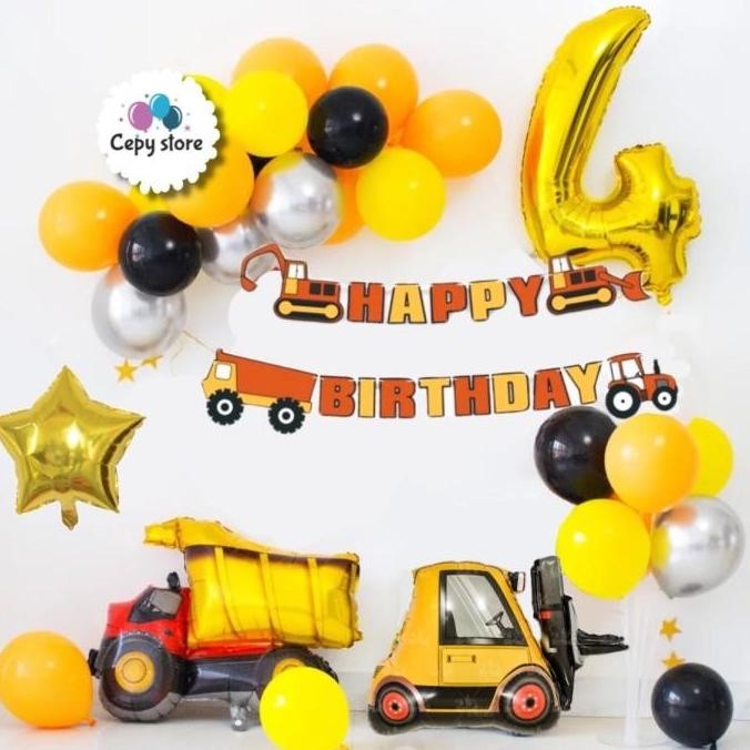 Premium Paket Dekorasi Pesta Balon Truk / Set Balon Truck
