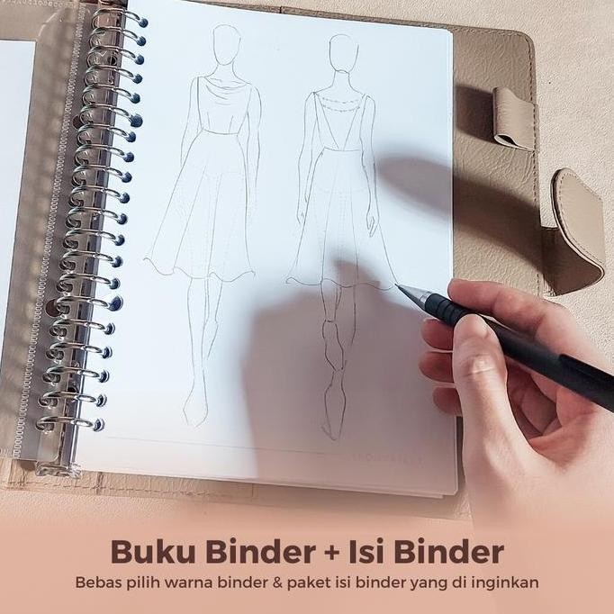 

Bundle Binder Kulit & Isi Binder Ukuran A5 20 Ring / Buku Gambar Fashion Design Sketsa Busana / Planner Produktif Mingguan & To-Do List