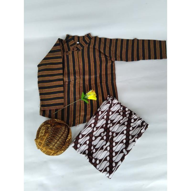Stelan Surjan Lurik Anak Laki Laki / Baju Adat Jawa Anak Laki Laki / Pakaian Adat Anak Laki Laki
