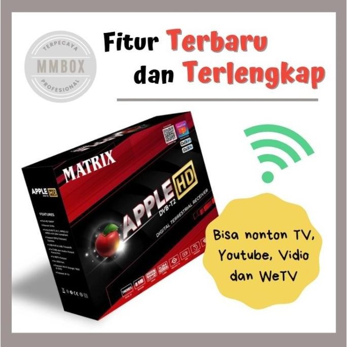 Set Top Box DVBT2 Matrix Apple HD New Merah (Youtube)