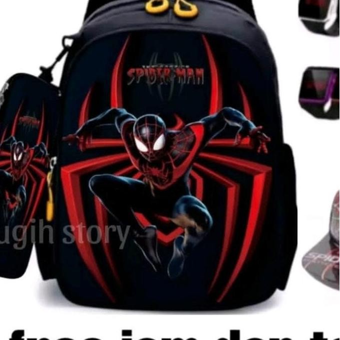 

Miliki Tas Anak Laki - Tas Spiderman - Tas Sekolah Sd Tk Anak Laki - Tas Anak Cowok (Free Jam & Topi)
