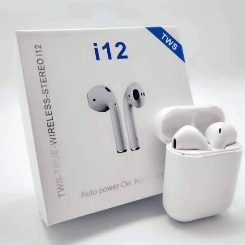 headset bluetooth i12 / bluetooth earphone i12 / handsfree bluetooth tws i12 RB8