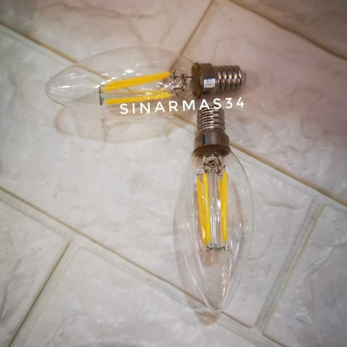 Buruan beli] Lampu Bohlam 4watt E14 C35 Filament Edison Pijar LED Hias Fiting Kecil