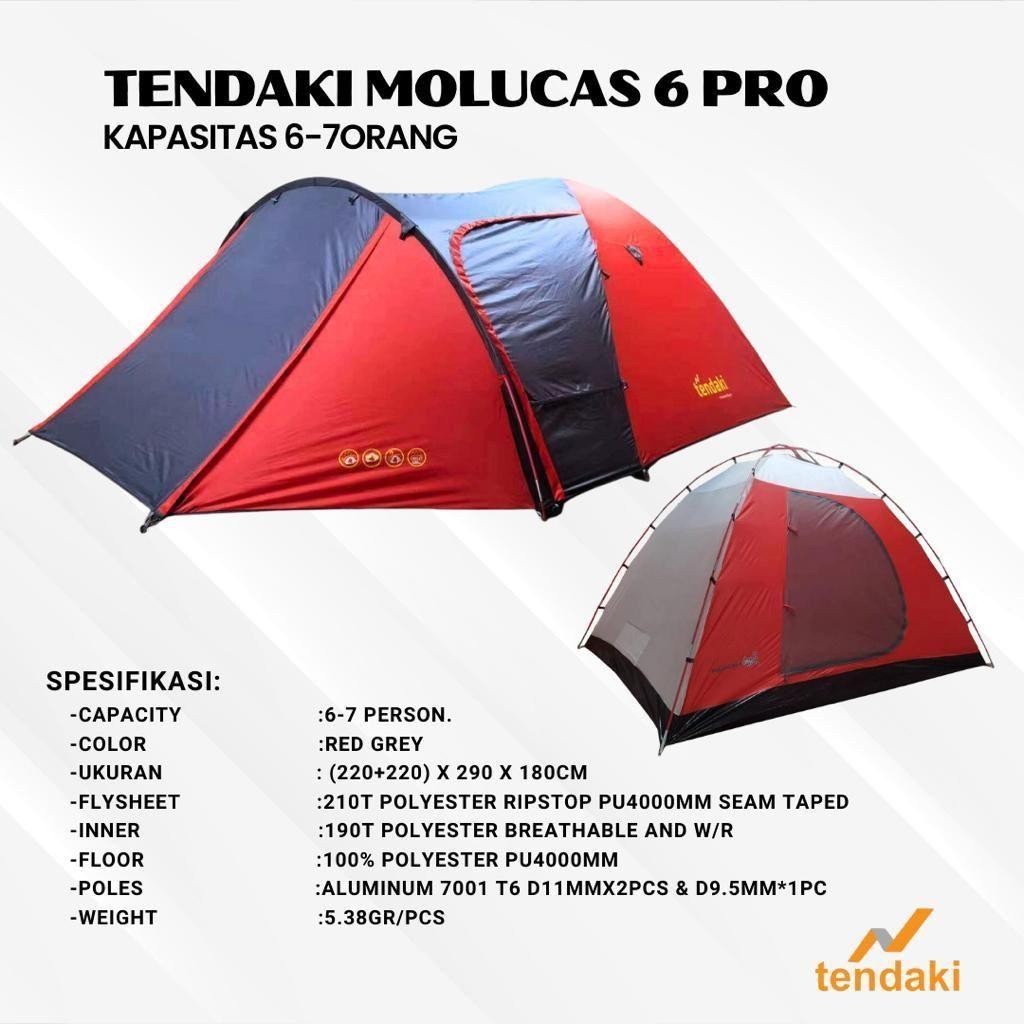 Tenda Tendaki MOLUCCAS 6 / Tenda Camping Dome 6-7 Orang Double Layer