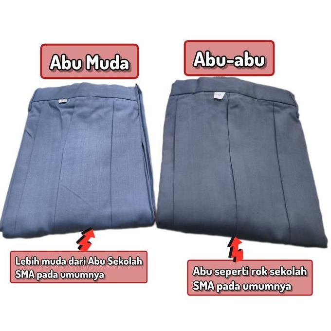 Rok Sma Abu-Abu Bahan Drill Rempel Panjang Anak Sekolah Smk Terlaris