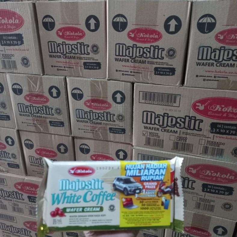 

Promo Kokola Majestic Wafer 70 Gram 1 Dus Isi 30 Pcs Ru-8