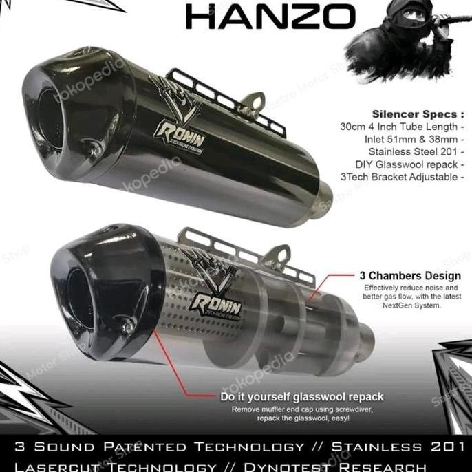 Knalpot Ronin Hanzo Fullsistem Knalpot 3Tech 3 Suara 3 Mode