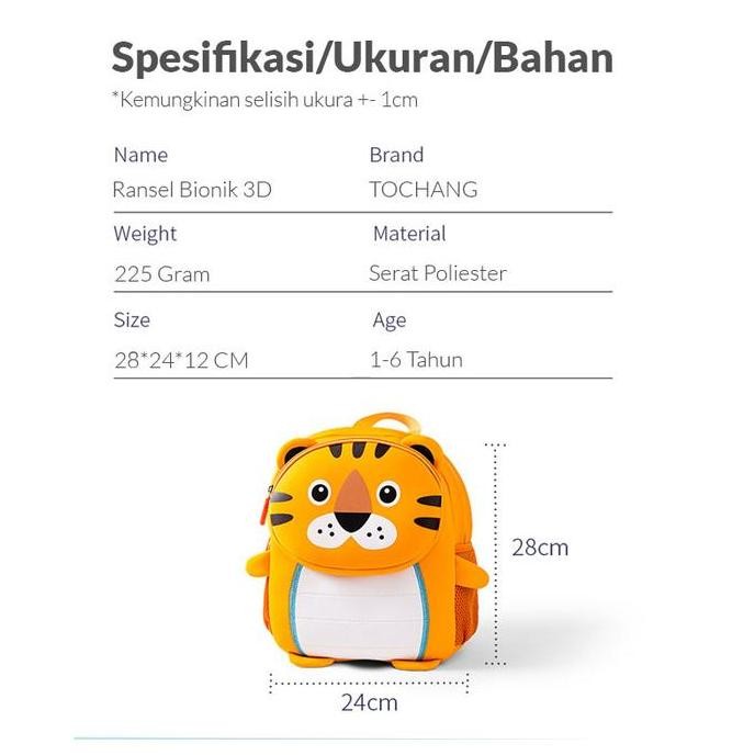 

Terjangkau Tas Anak / Tas Ransel Anak / Backpack / Karakter Bionic Animal Babi