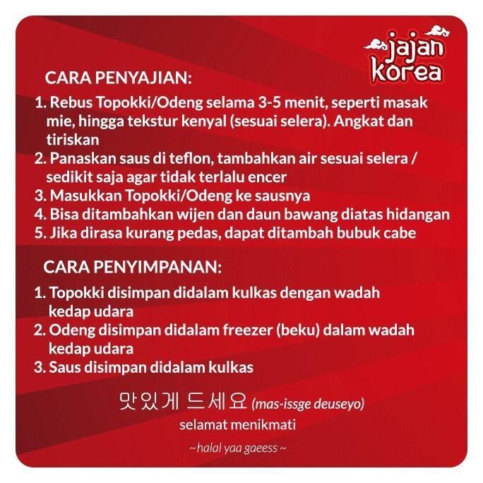 

Cri Paket Hana Topokki, Odeng & Saos