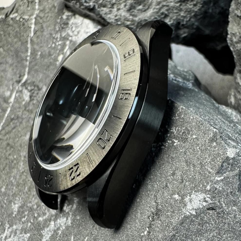 40mm AR Sapphire Crystal Dive GMT Watch Case MOD PVD Black Knight for NH34 NH35 NH36 NH38 NH70 NH71 