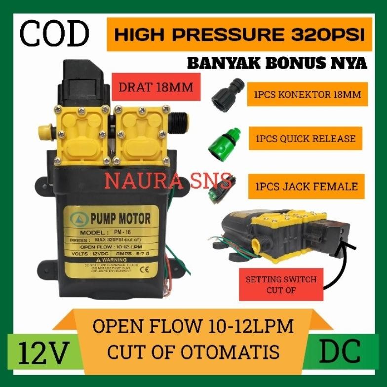 Pompa Dc 12v 320psi Dinamo Steam Motor Dobel Pompa