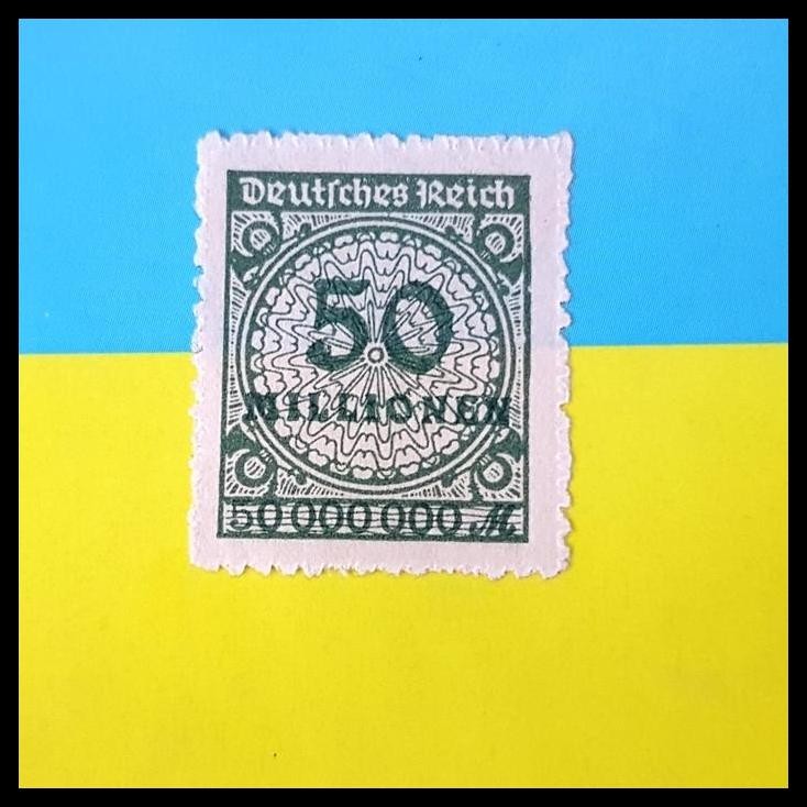 

GRATIS ONGKIR PRANGKO/PERANGKO JERMAN 1928. MASA HYPERINFLATION, 50 000 000 MARK !!