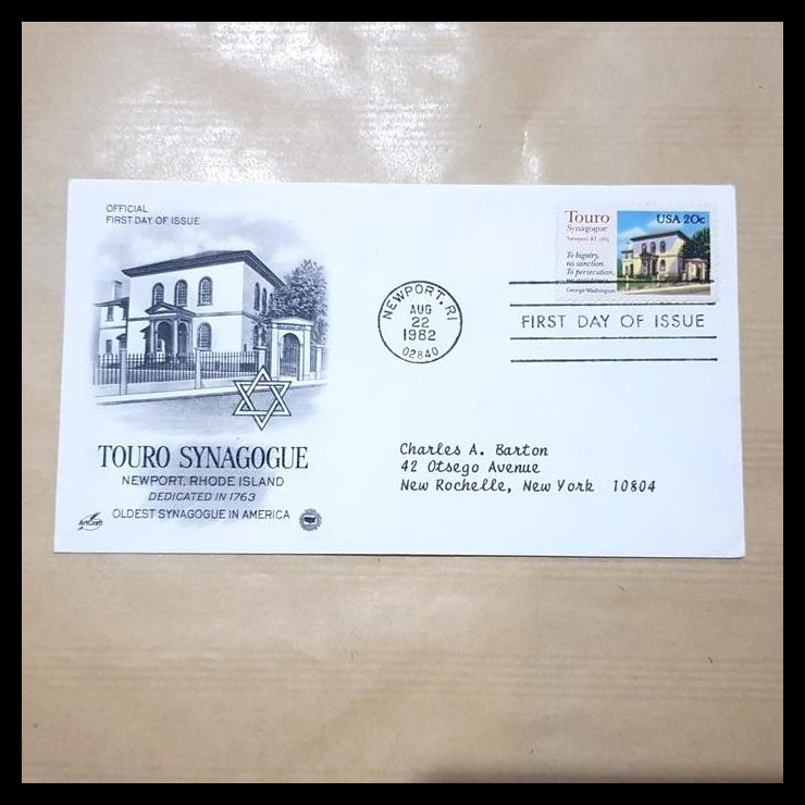 

HOT DEAL PERANGKO/PRANGKO AMERIKA FDC TOURO SYNAGOGUE, NEWPORT RHODE ISLAND !!!!!!